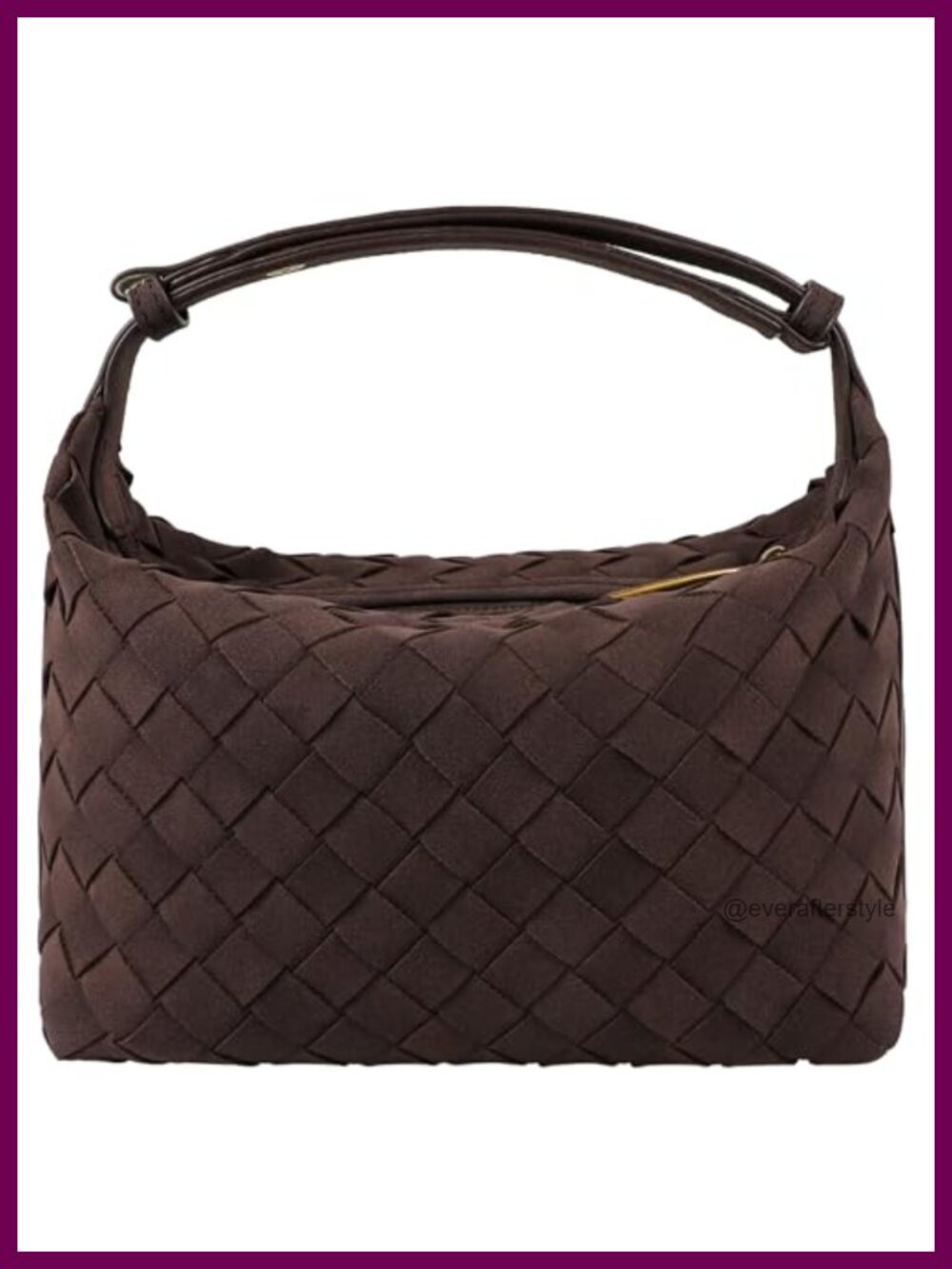 Faux Suede Woven Hobo Handbag Small Shoulder Bag Mini Purse for Women